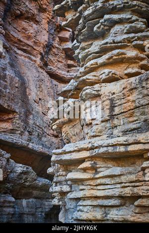 Unique rock formations in cliffs of layers Stock Photo