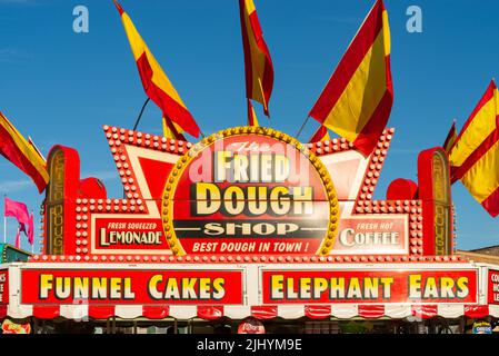 Generic carnival food vender at fair in small town. Stock Photo