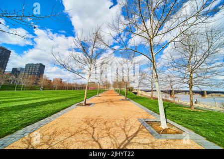 Walking path through St. Louis in early spring Stock Photo