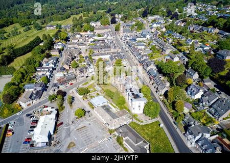 Aerial view of Banchory village in Aberdeenshire Stock Photo