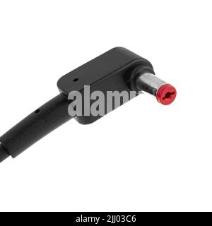 plug for laptop charging socket, on white background Stock Photo