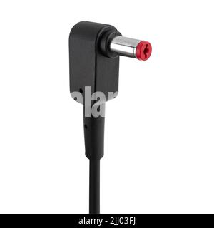 plug for laptop charging socket, on white background Stock Photo