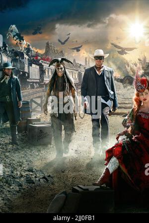 FICHTNER,DEPP,HAMMER,CARTER, THE LONE RANGER, 2013 Stock Photo