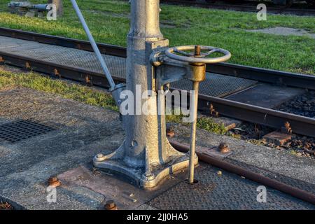 Wasserkran, Eisenbahn, Siegmundsherberg, Dampflok, Rohr, nachfüllen ...