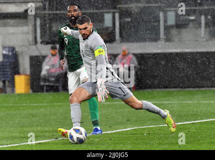 Australia and Saudi Arabia played out their World. Cup Qualifying game with a 0-0 draw in wet conditions. Featuring: Matthew Ryan Where: Sydney, Australia When: 11 Nov 2021 Credit: WENN Stock Photo