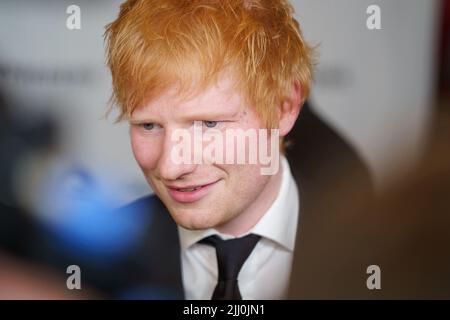 Ed Sheeran attends the 20th edition of the GQ Men of the Year Awards 2021 to be held at the Palace Hotel, November 11, 2021, in Madrid, Spain Featuring: Ed Sheeran Where: Madrid, Spain When: 11 Nov 2021 Credit: Oscar Gonzalez/WENN Stock Photo