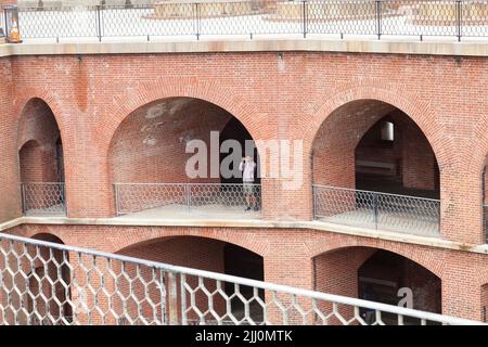 Arched balconies at Fort Point, San Francisco, California, USA Stock Photo