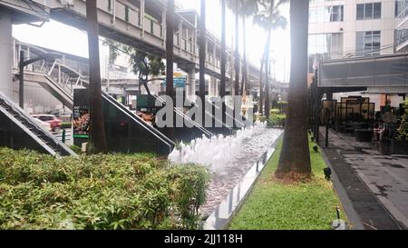 Decorative Water Fountain Pool Novotel Bangkok Ploenchit Sukhumvit Thailand Stock Photo