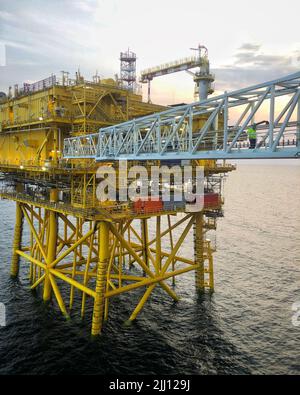 Seagreen, renewables, wind farm, power substation Stock Photo