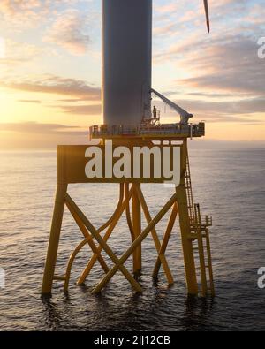 Veritas nasal, wind turbine in the north sea on the Seagreen project. Stock Photo