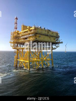 Seagreen, renewables, wind farm, power substation Stock Photo