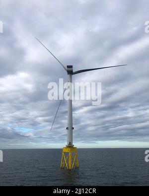 Veritas nasal, wind turbine in the north sea on the Seagreen project. Stock Photo