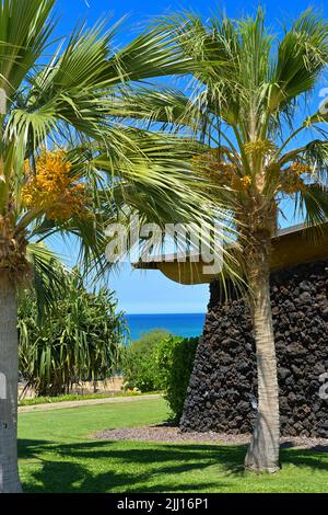 The scenic Pu'ukohola Heiau National Historic Site, Kawaihae HI Stock Photo