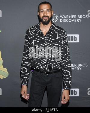 Los Angeles, USA. 21st July, 2022. Jayce Baron arrives at the 2022 Outfest LA LGBTQ  Film Festival - STAY ON BOARD: THE LEO BAKER STORY World Premiere held at the DGA Theater in Los Angeles, CA on Thursday, ?July 21, 2022. (Photo By Sthanlee B. Mirador/Sipa USA) Credit: Sipa USA/Alamy Live News Stock Photo