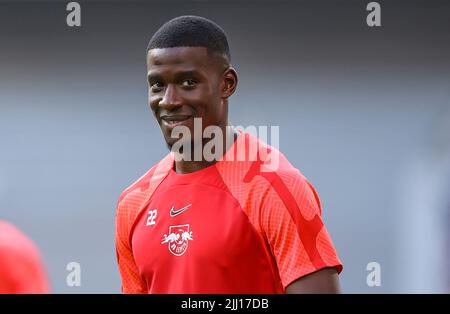 Leipzig, Germany. 21st July, 2022. Soccer: Test matches, RB Leipzig - FC Liverpool at the Red Bull Arena. Leipzig's player Nordi Mukiele. Credit: Jan Woitas/dpa/Alamy Live News Stock Photo