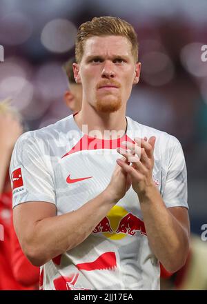 Leipzig, Germany. 21st July, 2022. Soccer: Test matches, RB Leipzig - FC Liverpool at the Red Bull Arena. Leipzig's player Marcel Halstenberg. Credit: Jan Woitas/dpa/Alamy Live News Stock Photo