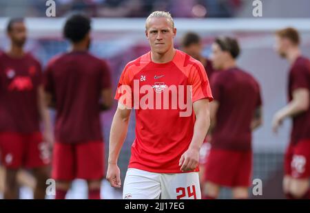 Leipzig, Germany. 21st July, 2022. Soccer: Test matches, RB Leipzig - FC Liverpool at the Red Bull Arena. Leipzig's player Xaver Schlager. Credit: Jan Woitas/dpa/Alamy Live News Stock Photo