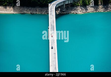 Canyon lake Piva, Montenegro Stock Photo