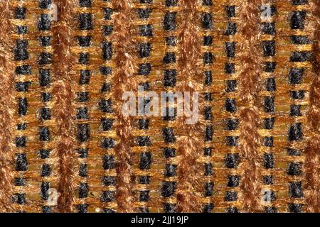brown fabric macro texture of a sofa, background, backdrop Stock Photo