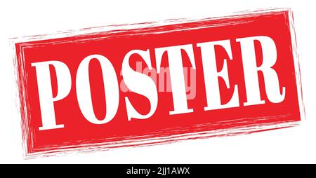 POSTER text written on red dash stamp sign Stock Photo - Alamy