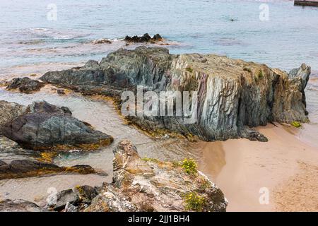 The coast near the old mines in the area between Masua and Nebida on Sardinia island, Italy Stock Photo