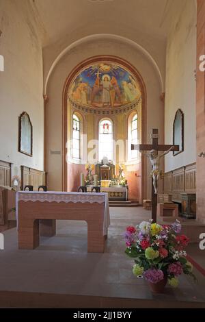 Altar room of the monastery church in Neustadt am Main, Bavaria, Germany Stock Photo