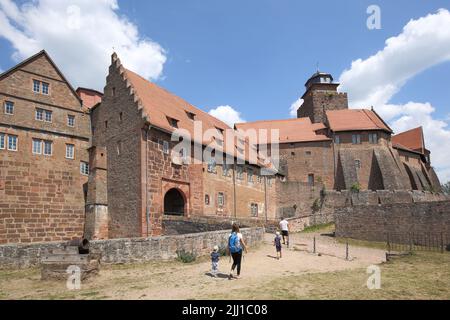 Castle complex Breuberg in the Odenwald, Hesse, Germany Stock Photo