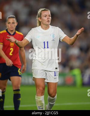 20 Jul 2022 - England v Spain - UEFA Women's Euro 2022 - Quarter Final - Brighton & Hove Community Stadium  England's Lauren Hemp during the match against Spain.  Picture Credit : © Mark Pain / Alamy Live News Stock Photo