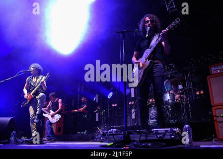 Rome, Italy. 21st July, 2022. The Italian rock band Zen Circus performs live at Villa Ada in Rome. Credit: SOPA Images Limited/Alamy Live News Stock Photo