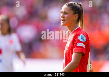 SHEFFIELD, UNITED KINGDOM - JULY 17: Sandy Maendly of Switzerland during the Group C - UEFA Women's EURO 2022 match between Switzerland and Netherlands at Bramall Lane on July 17, 2022 in Sheffield, United Kingdom (Photo by Joris Verwijst/Orange Pictures) Stock Photo
