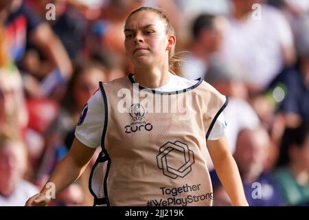 SHEFFIELD, UNITED KINGDOM - JULY 17: Romee Leuchter of the Netherlands during the Group C - UEFA Women's EURO 2022 match between Switzerland and Netherlands at Bramall Lane on July 17, 2022 in Sheffield, United Kingdom (Photo by Joris Verwijst/Orange Pictures) Stock Photo