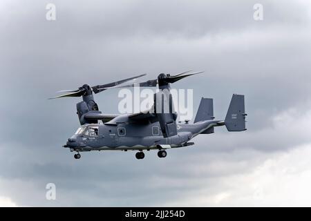 RAF Fairford, Gloucestershire, UK - July 10, 2016: A United States Air Force Bell Boeing CV-22B Osprey at the 2016 Royal International Air Tattoo Stock Photo
