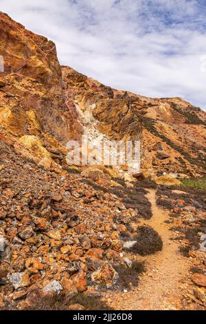 Parys Mountain open cast copper mine, Anglesey, North Wales Stock Photo