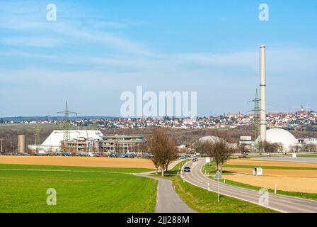 Neckarwestheim Nuclear Power Plant, Baden-Württemberg, Germany, March 23, 2011. Stock Photo