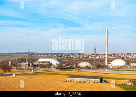 Neckarwestheim Nuclear Power Plant, Baden-Württemberg, Germany, March 23, 2011. Stock Photo