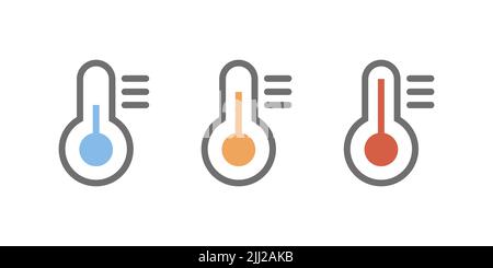 thermometer icon set isolated on a white background Stock Photo