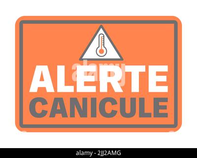 french heat wave alert banner heat warning Stock Photo