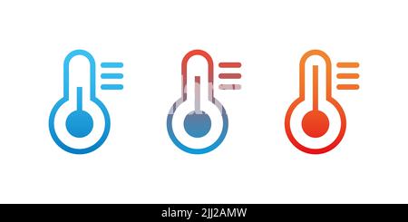 thermometer icon set isolated on a white background Stock Photo