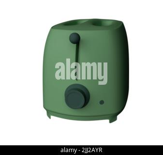 3d illustration of green Laurel color Bread toaster Stock Photo