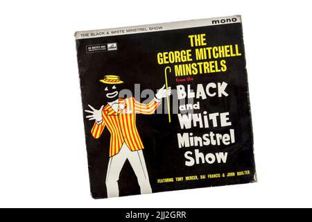 The George Mitchell Minstrels from the Black & White Minstrel Show.  LP released in 1960. Stock Photo