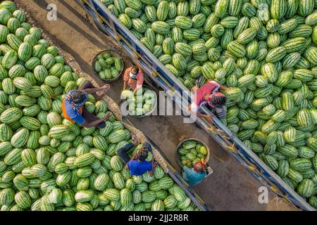 Watermelon wholesale market in Bangladesh Stock Photo