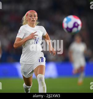 20 Jul 2022 - England v Spain - UEFA Women's Euro 2022 - Quarter Final - Brighton & Hove Community Stadium  England's Chloe Kelly during the match against Spain.  Picture Credit : © Mark Pain / Alamy Live News Stock Photo