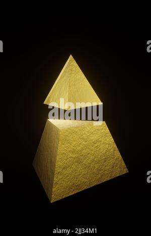 Metallic pyramid - 3D render Stock Photo - Alamy
