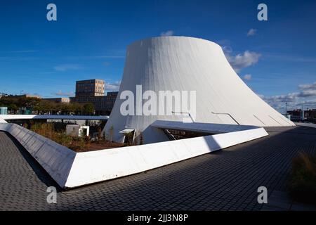 Le Havre, France - October 13, 2021: Oscar Neimeyer in the centre of Le Havre is dominated by the white Le volcan building designed by architect Oscar Stock Photo