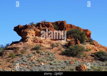 Coolgardie Bluff Rock Formation against Clear Blue Sky Stock Photo