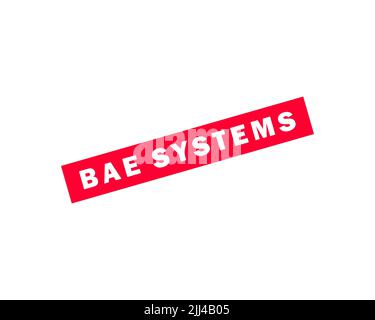 BAE Systems, rotated logo, white background Stock Photo