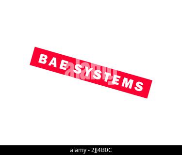 BAE Systems, rotated logo, white background B Stock Photo