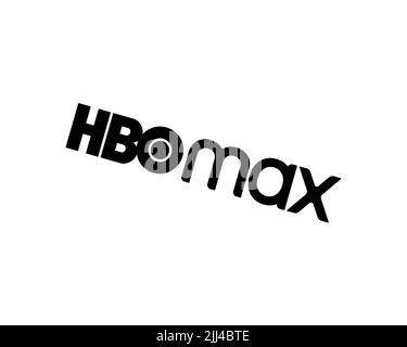 HBO Max, rotated logo, white background B Stock Photo