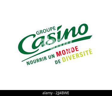 Groupe Casino, Rotated Logo, White Background Stock Photo