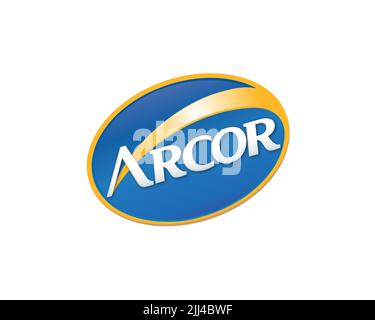 Grupo Arcor, rotated logo, white background Stock Photo